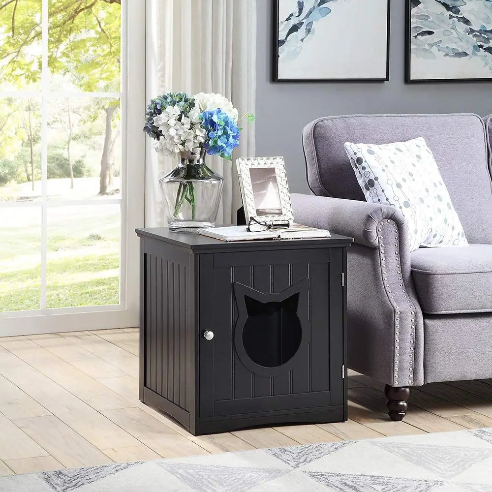 Litter Box End Table Enclosure for Indoor Pets and Cats
