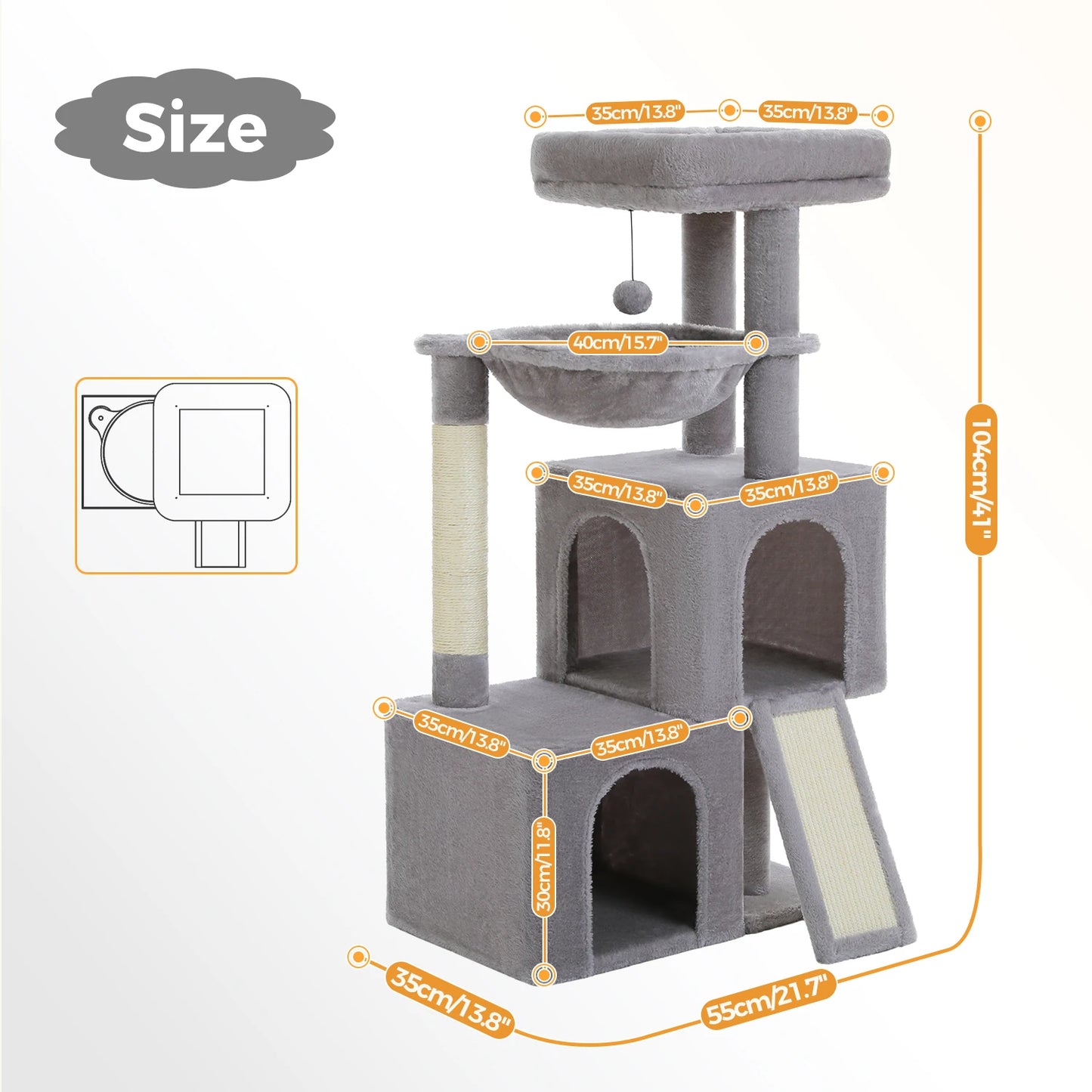 PAWZ Road Large Cat Tree Indoor Multi-Level Tower Condos