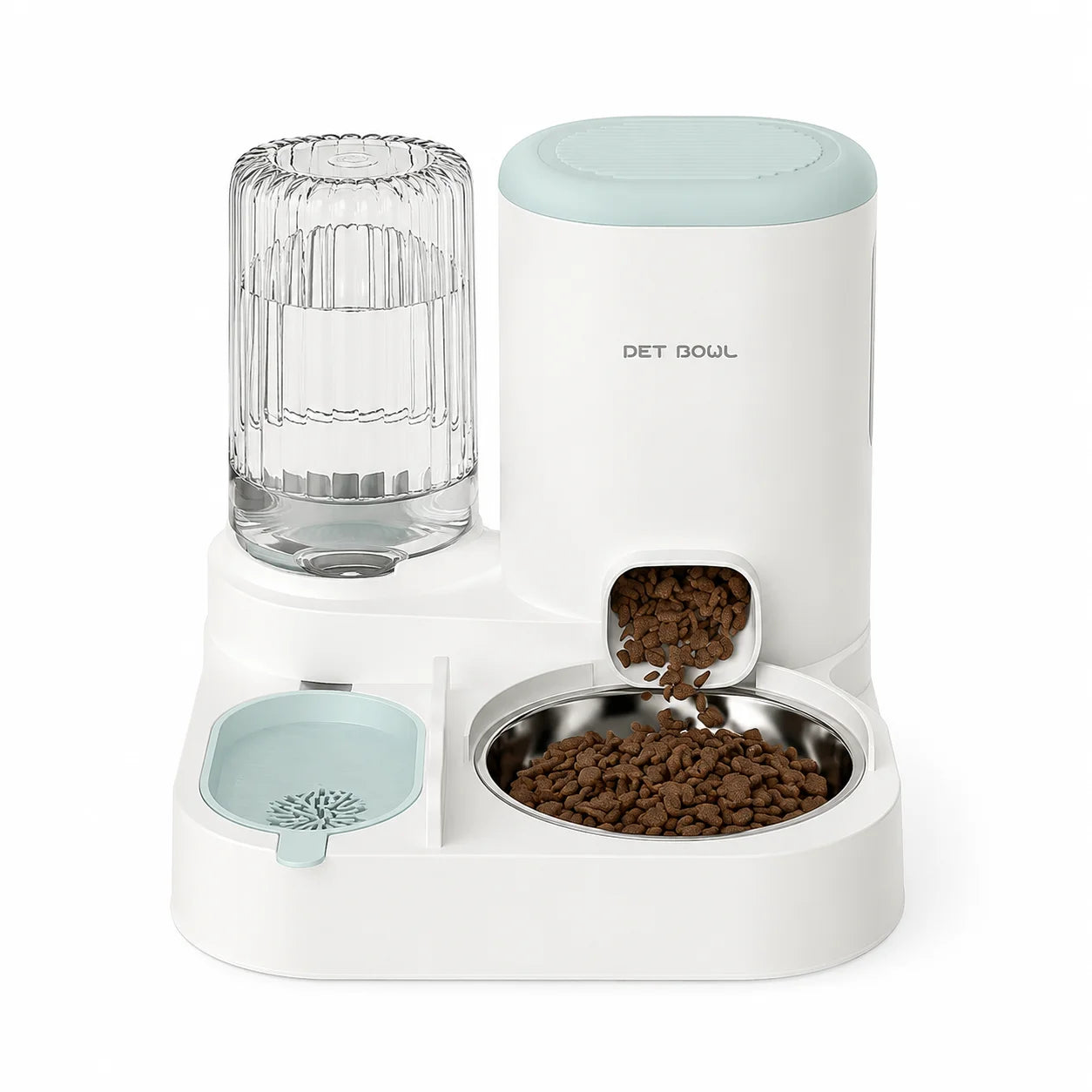 Automatic Pet Feeder And Water Dispenser 2 In 1 Food Bowl Station