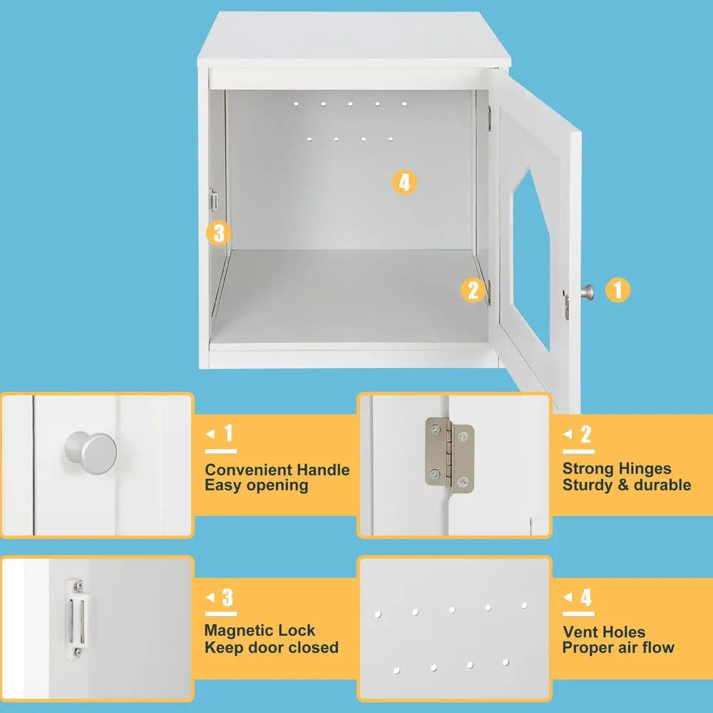 Cat Litter Box Enclosure Furniture Ventilated Hidden Cabinet Nightstand