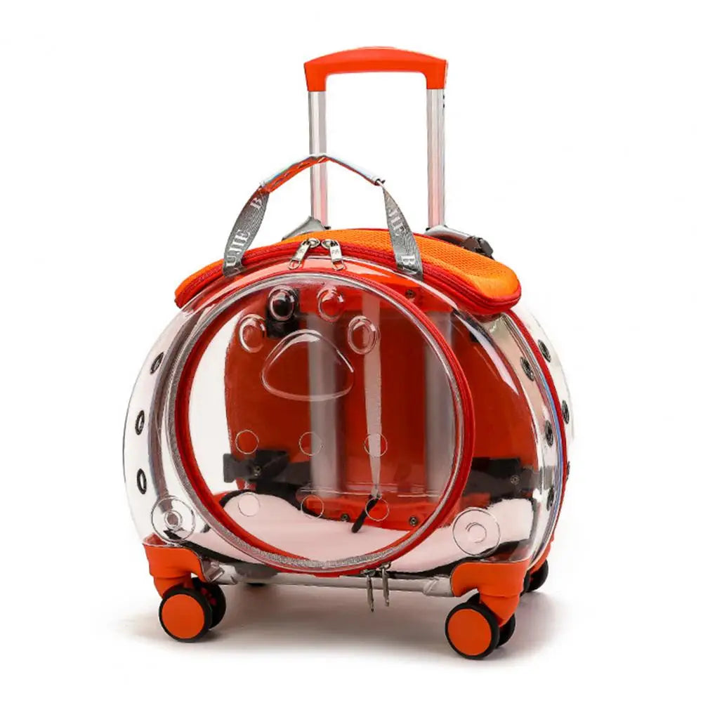 Pet Trolley Case With Ventilation Holes Travel Backpack For Cats