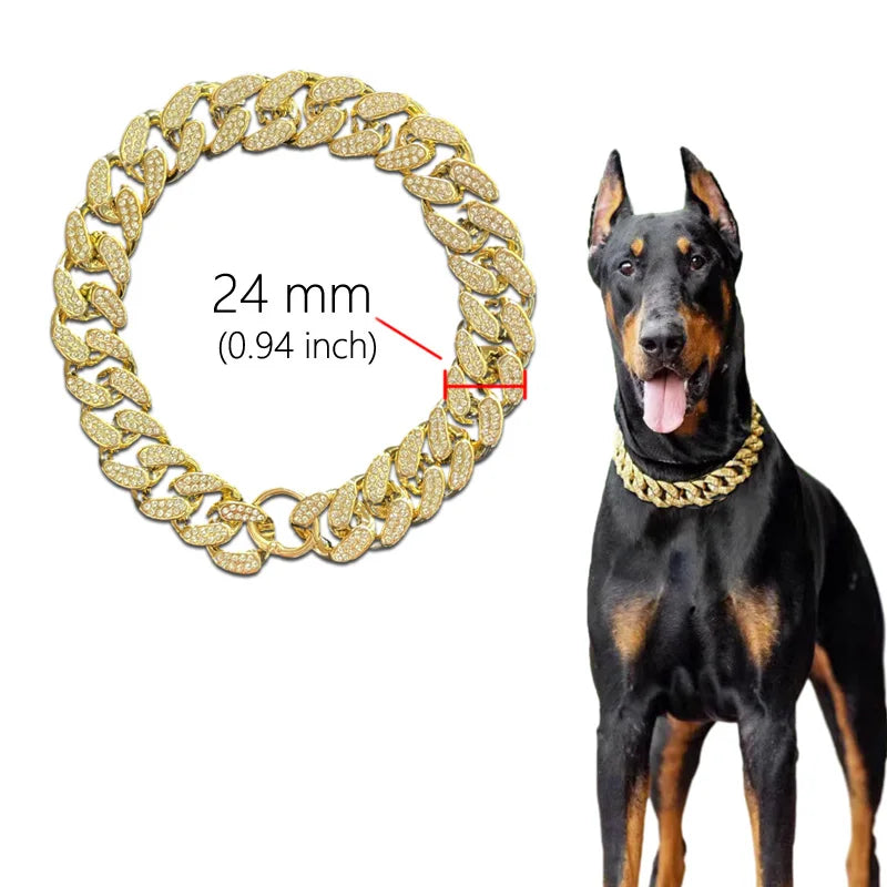 ABS Plastic Diamond Inlay Sparkle Dog Collar